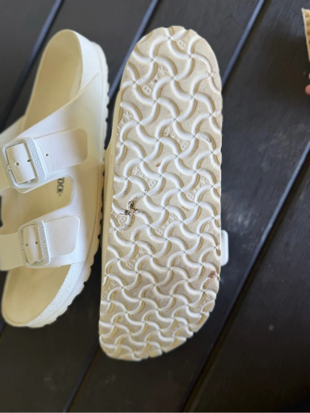 Birkenstock White-Buckle Slide Sandals - Picture 5 of 5